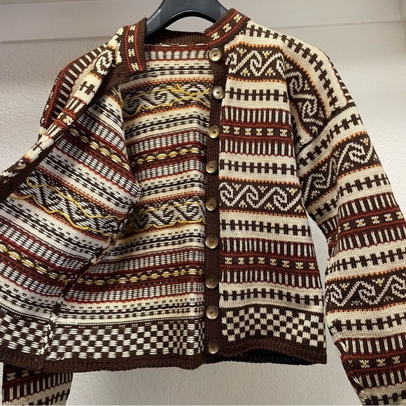 VTG Nordic Wool Knit Button Up Cardigan Sweater Sz M - Picture 8 of 8